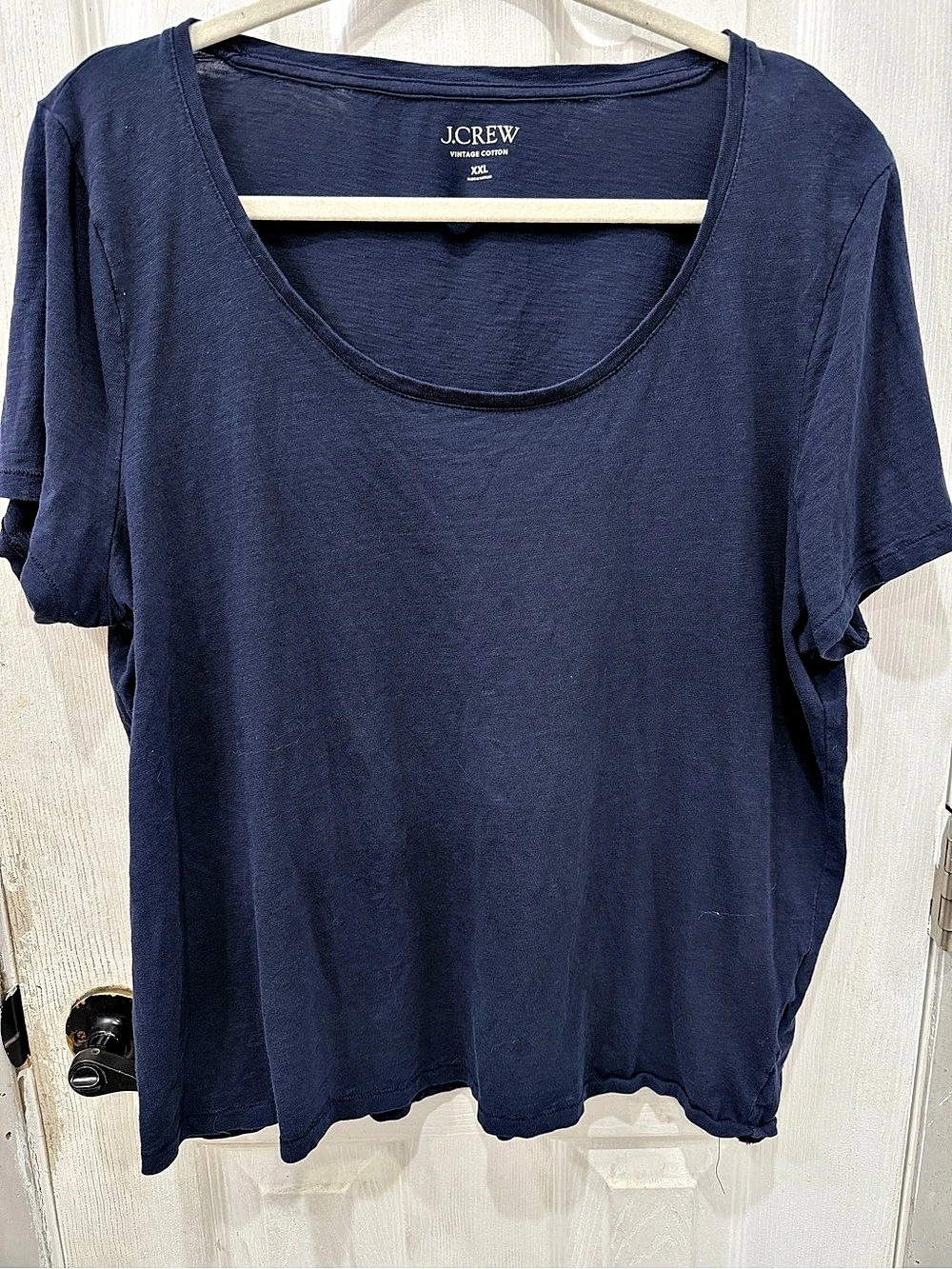 J.Crew Vintage Cotton Scoopneck T-Shirt Short Sleeve Blue XXL